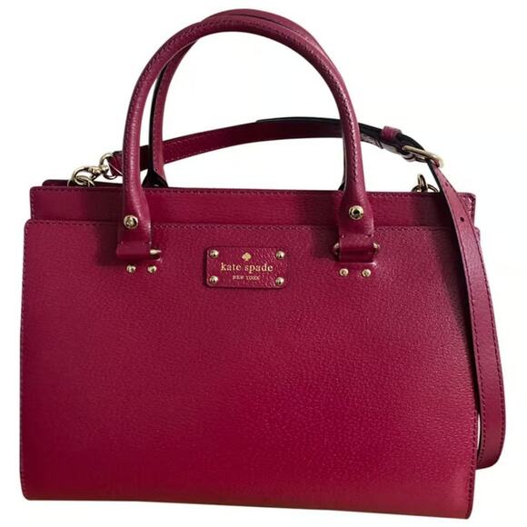 Kate Spade Leather Burgundy Plain Handbag - Picture 4 of 7